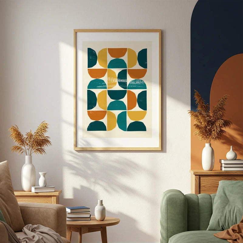 תמונת קיר גאומטרי – עיצוב אבסטרקטי בסגנון מודרני