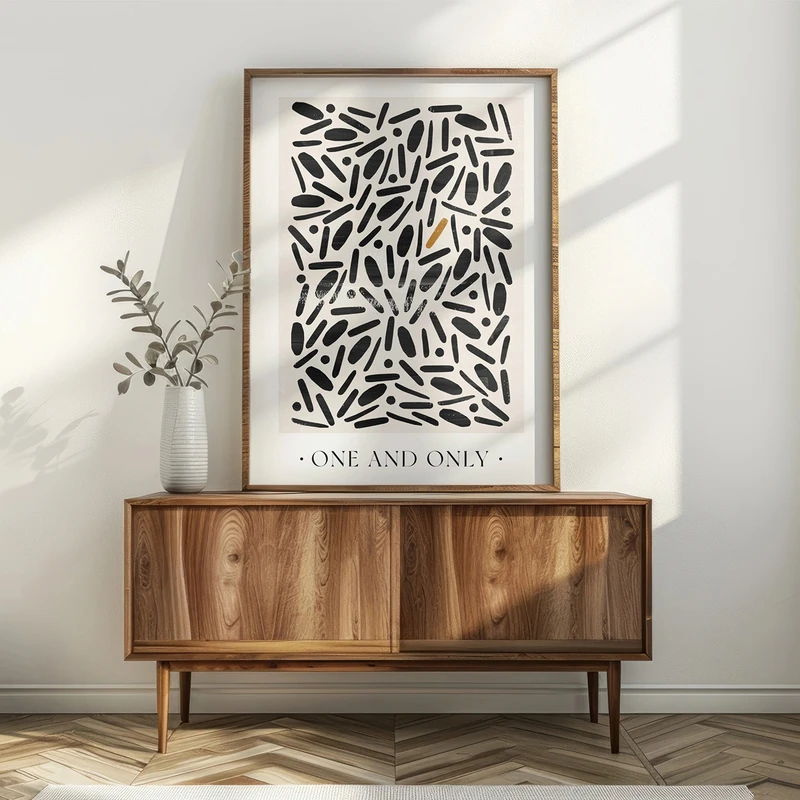 תמונה אמנותית מינימליסטית – צורות אליפטיות - One and Only