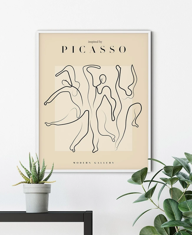 תמונת קיר אמנות קו – ריקוד מופשט בסגנון פיקאסו