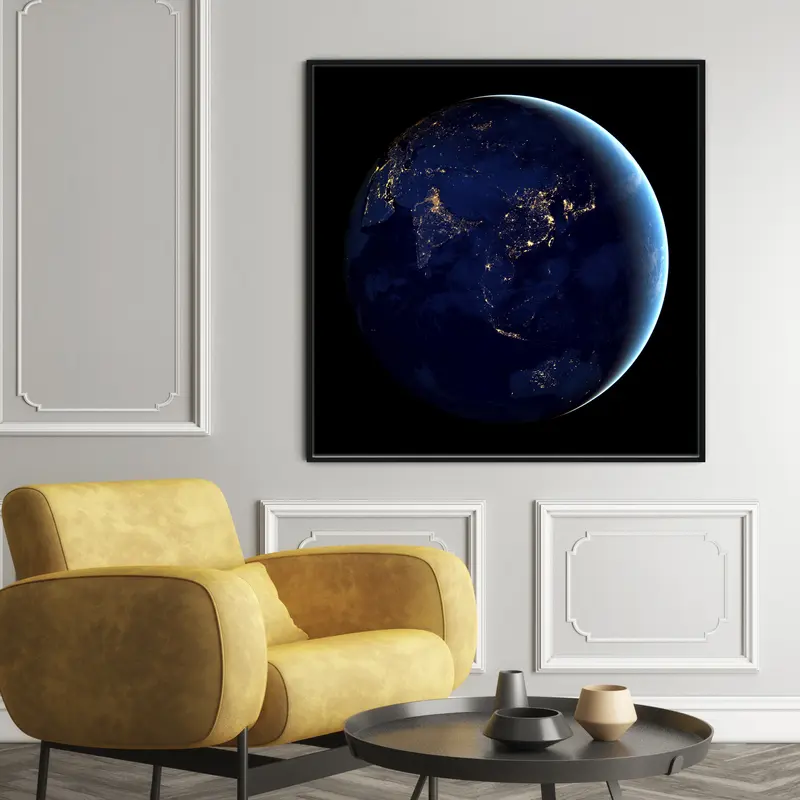 תמונה לקיר כדור הארץ בלילה – מבט מהחלל