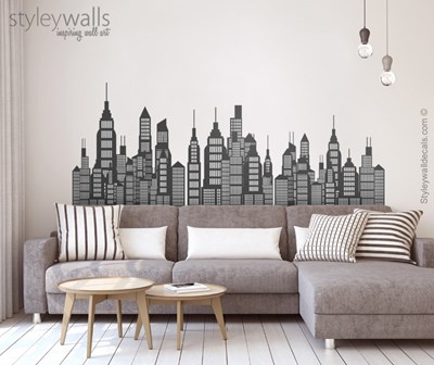 סקיילין קו הרקיעה Skyline מדבקת קיר