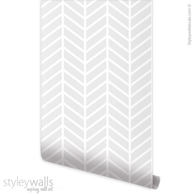 טפט לקיר Herringbone מודרני אפור
