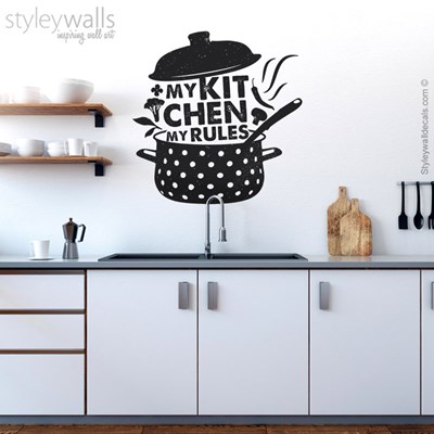 מדבקת קיר My Kitchen My Rules