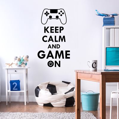 מדבקת קיר גיימר Keep Calm and Game On