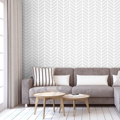 טפט לקיר Herringbone מודרני אפור