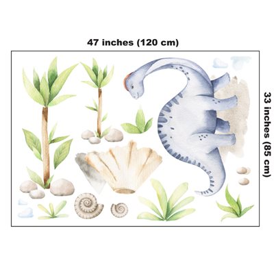 מדבקות קיר דינוזאורים-סט גודל