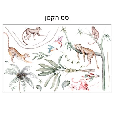 מדבקות קיר חיות טרופיות- ספארי גונגל