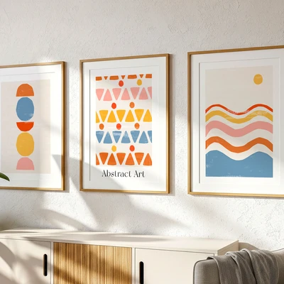 סט תמונות לבית – אבסטרקט צבעוני מלא חיים