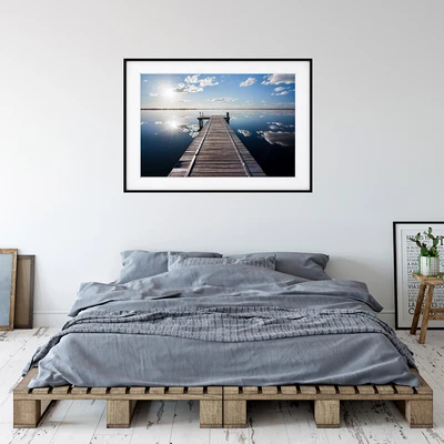 תמונת נוף מזח עץ אל הים – צילום טבע