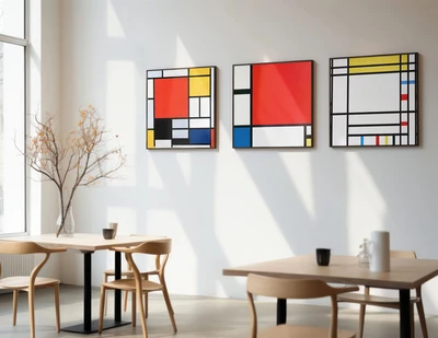 סט תמונות קיר – פיט מונדריאן קומפוזיציה גאומטרית