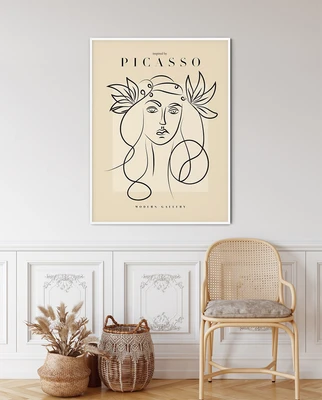 תמונת קיר מודרנית – אישה מינימליסטית בהשראת פיקאסו