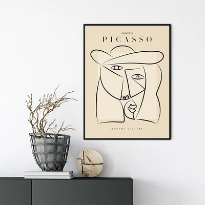 תמונת קיר אמנות קו – דיוקן אבסטרקטי בסגנון פיקאסו