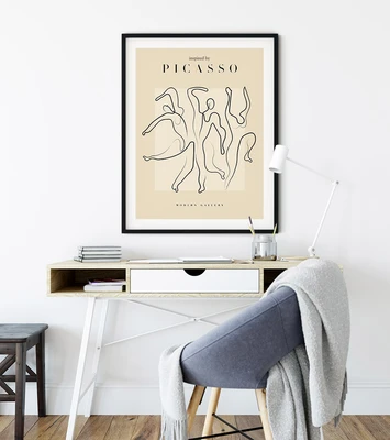 תמונת קיר אמנות קו – ריקוד מופשט בסגנון פיקאסו