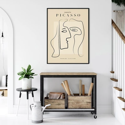 תמונת אמנות מינימליסטית – פרצופים משתלבים