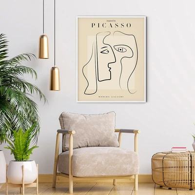 תמונת אמנות מינימליסטית – פרצופים משתלבים