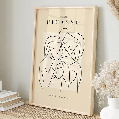 תמונת אמנות מופשטת – שתי נשים בסגנון פיקאסו