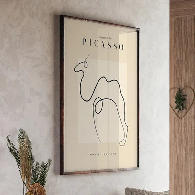 פוסטר אמנותי – ציור קו מינימליסטי של גמל