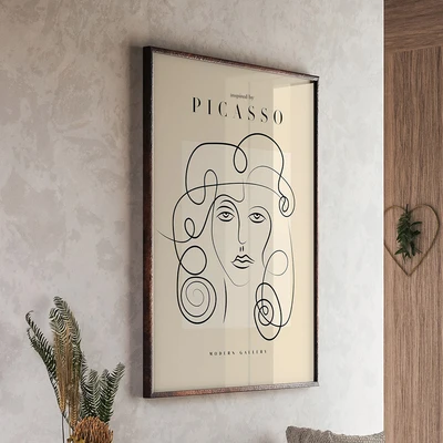 תמונת קיר בסגנון פיקאסו – פורטרט נשי אבסטרקטי