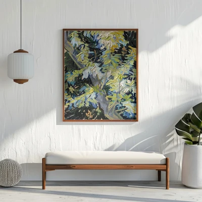 תמונת קיר לבית – ענפי עצי שיטה פורחים של ואן גוך