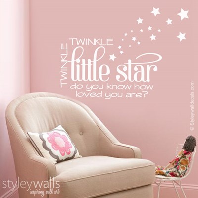 מדבקת קיר נצנץ נצנץ כוכב קטן Twinkle twinkle little star