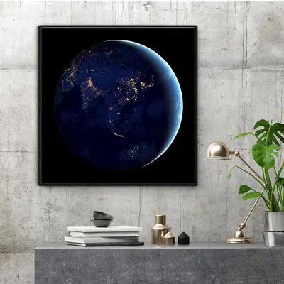 תמונה לקיר כדור הארץ בלילה – מבט מהחלל