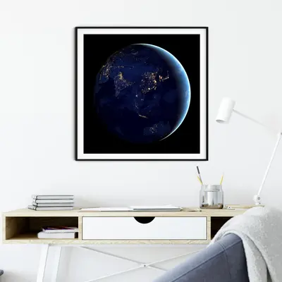 תמונה לקיר כדור הארץ בלילה – מבט מהחלל