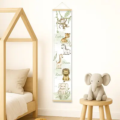 מד גובה לחדר ילדים חיות ספארי- חיות ג'ונגל