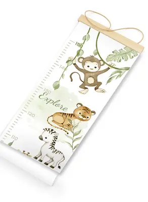 מד גובה לחדר ילדים חיות ספארי- חיות ג'ונגל