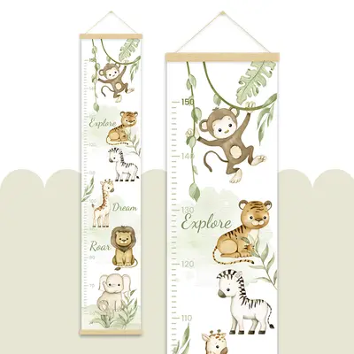 מד גובה לחדר ילדים חיות ספארי- חיות ג'ונגל