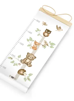 מד גובה לילדים חיות היער– מד גובה מעוצב