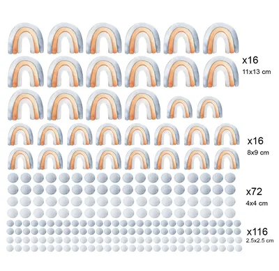 מדבקות קיר קשתות ועיגולים – לעיצוב חדר ילדים