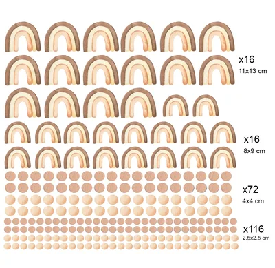 מדבקות קיר קשתות בעיצוב סקנדינבי בוהו