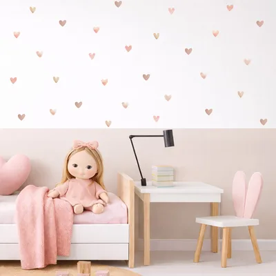 מדבקות קיר לבבות עדינים – בוהו שיק לחדר ילדות