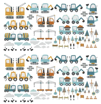 מדבקות קיר כלי עבודה וטרקטורים – עיצוב חדר ילדים בנים