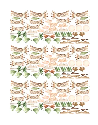 מדבקות קיר ג'ירפות – בוהו ספארי עדין לחדר ילדים