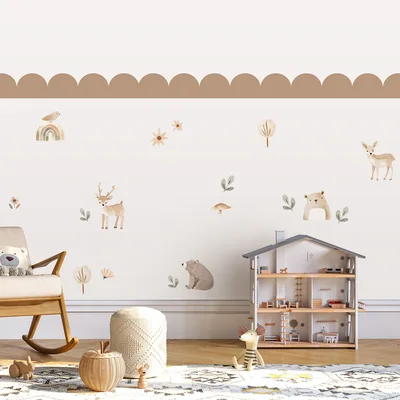 מדבקת בורדר מסולסל סקאלופ לחדר ילדים