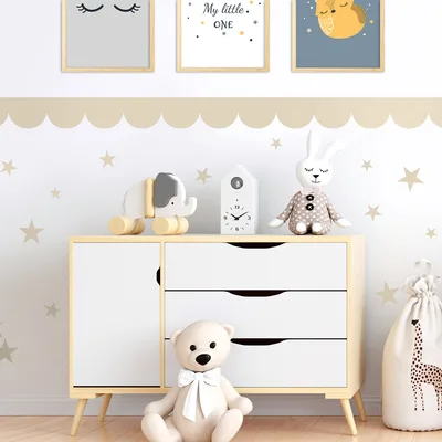 מדבקת בורדר מסולסל סקאלופ לחדר ילדים