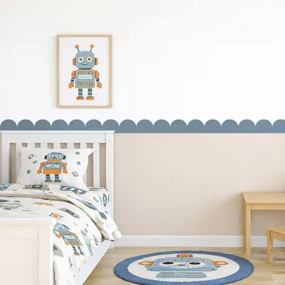 מדבקת בורדר מסולסל סקאלופ לחדר ילדים