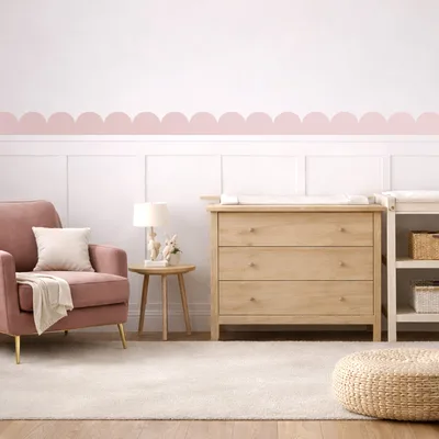 מדבקת בורדר מסולסל סקאלופ לחדר ילדים