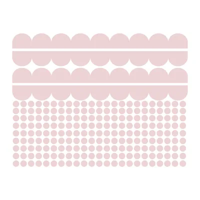 מדבקות קיר רב פעמיות עיגולים ובורדר – עיצוב לחדר ילדים