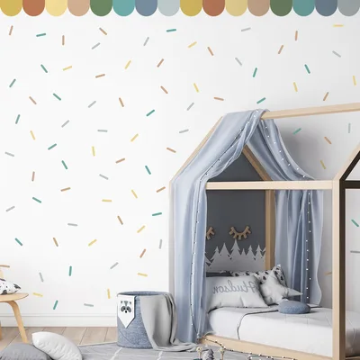 מדבקת קיר בורדר מסולסל צבעוני לעיצוב חדר ילדים