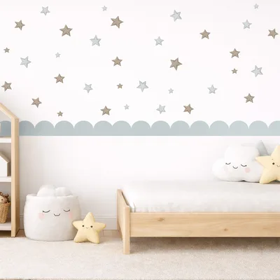 מדבקת בורדר עם כוכבים לחדר ילדים