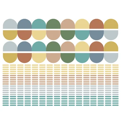 מדבקות קיר קונפטי צבעוני עם בורדר לקיר