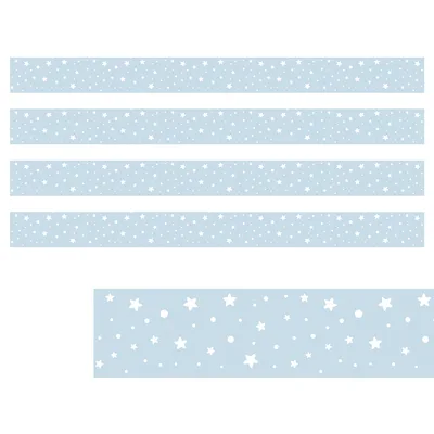 מדבקת בורדר עם כוכבים בתכלת