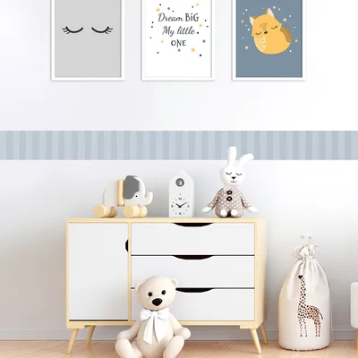 מדבקת בורדר פסים מעוצבים לקיר הילדים