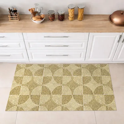 שטיח PVC למטבח בעיצוב אריחי פסיפס וינטג׳