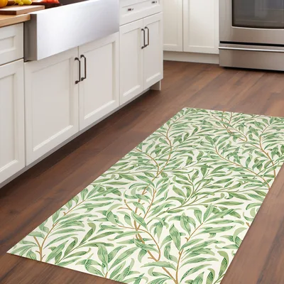 שטיח PVC דקורטיבי למטבח בעיצוב עלים וינטג’ בסגנון William Morris