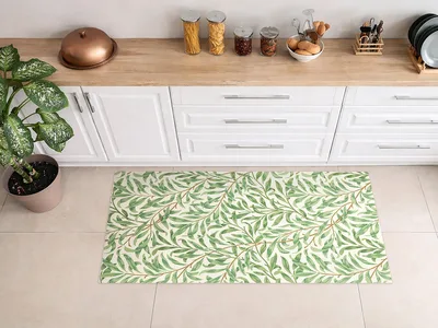 שטיח PVC דקורטיבי למטבח בעיצוב עלים וינטג’ בסגנון William Morris