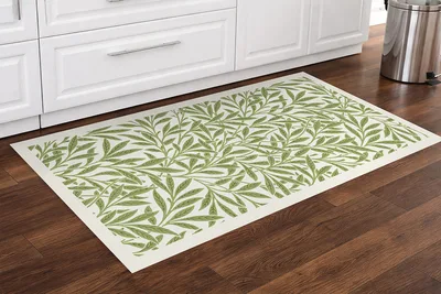 שטיח פי וי סי בהשראת ויליאם מוריס בעיצוב עלים וינטג’