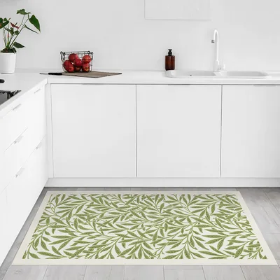 שטיח פי וי סי בהשראת ויליאם מוריס בעיצוב עלים וינטג’